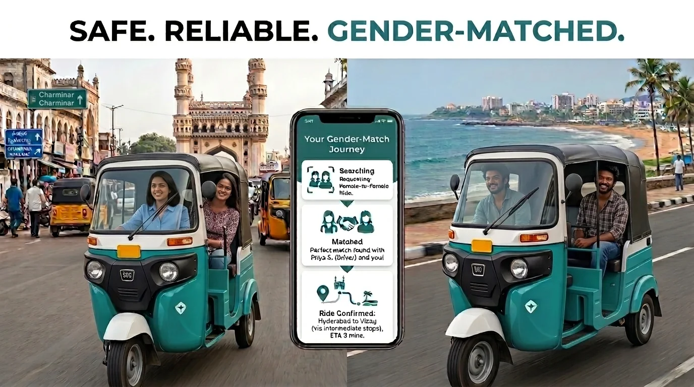 CityRyde auto taxi service locations across Hyderabad